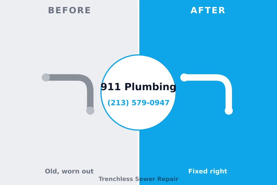 Before and after: plumbing repair Wynnewood, PA